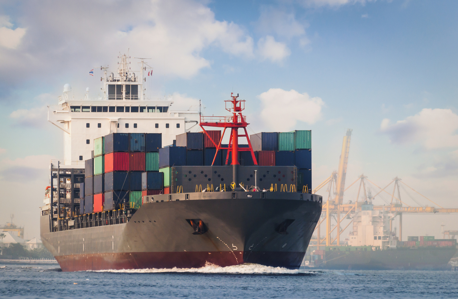 Container ship representing global trade